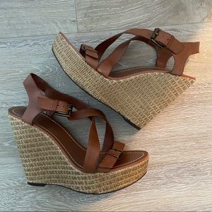 LAUREN Ralph Lauren Brown Leather Espadrille.